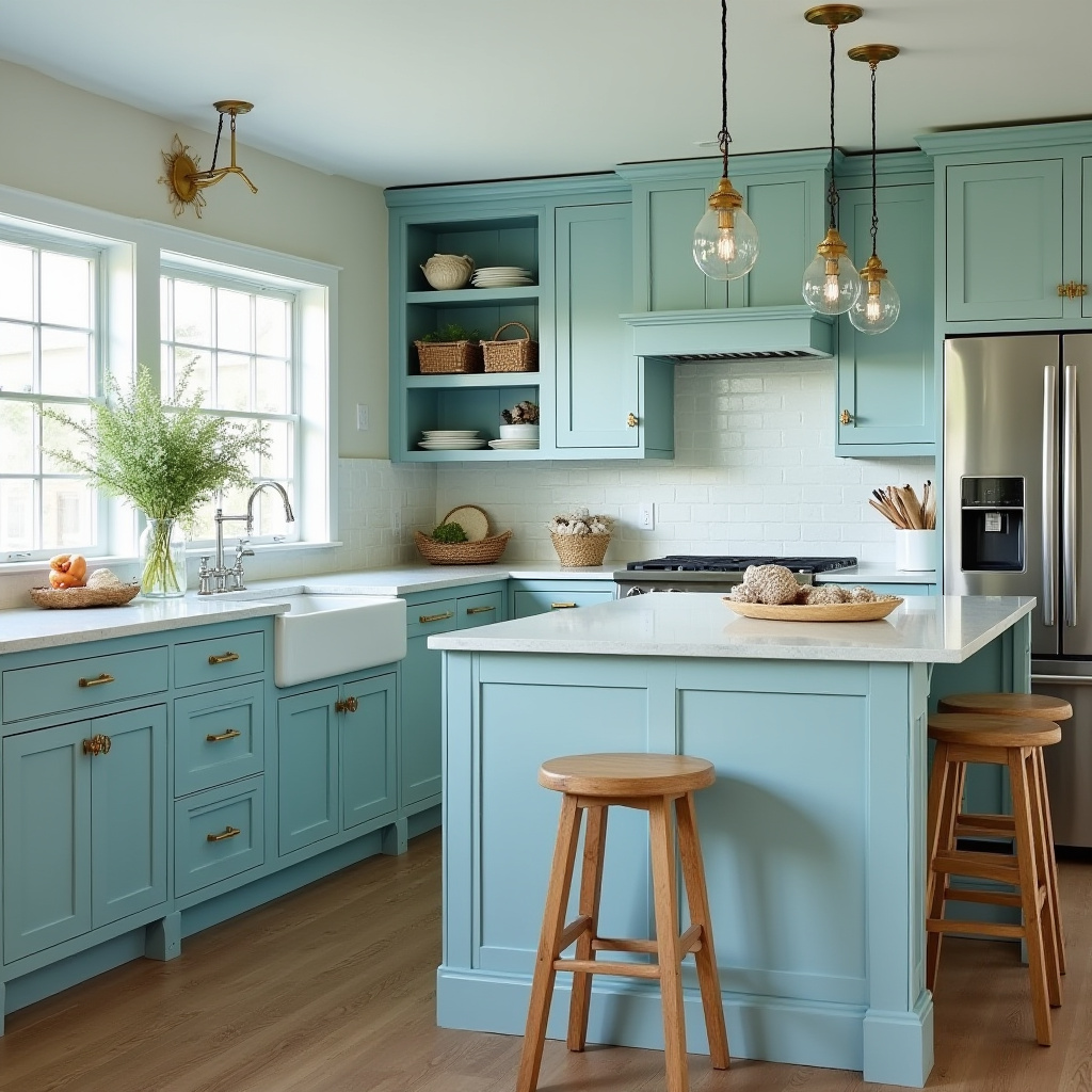 Teal blue kitchen 10