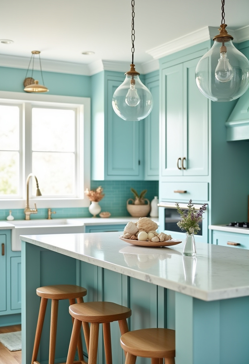 Teal blue kitchen 10