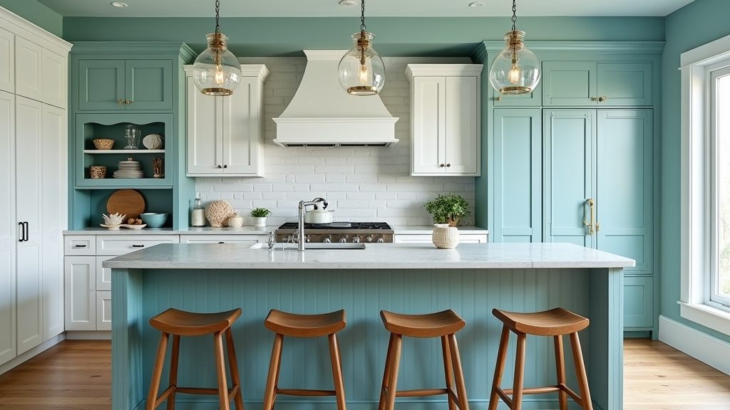 Teal blue kitchen 10