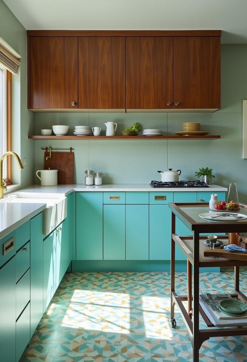 Teal blue kitchen 11