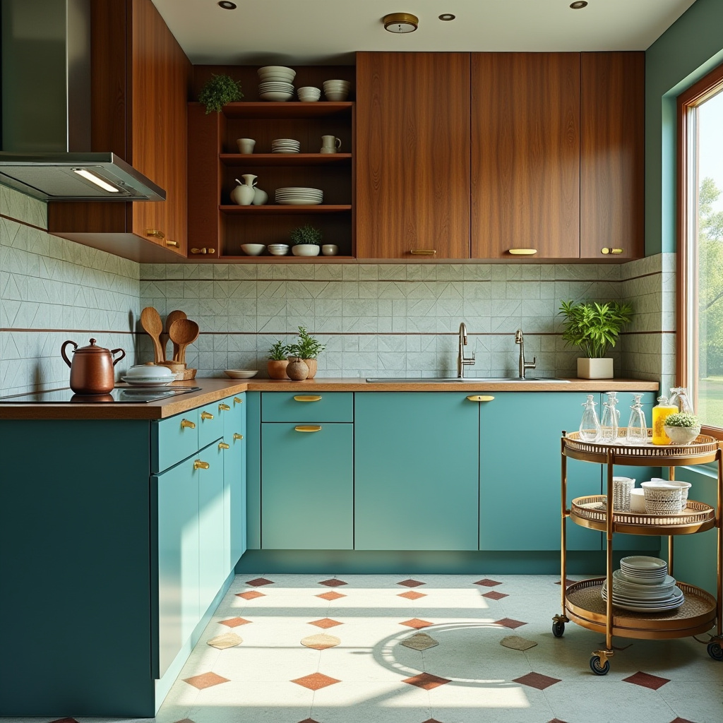 Teal blue kitchen 11
