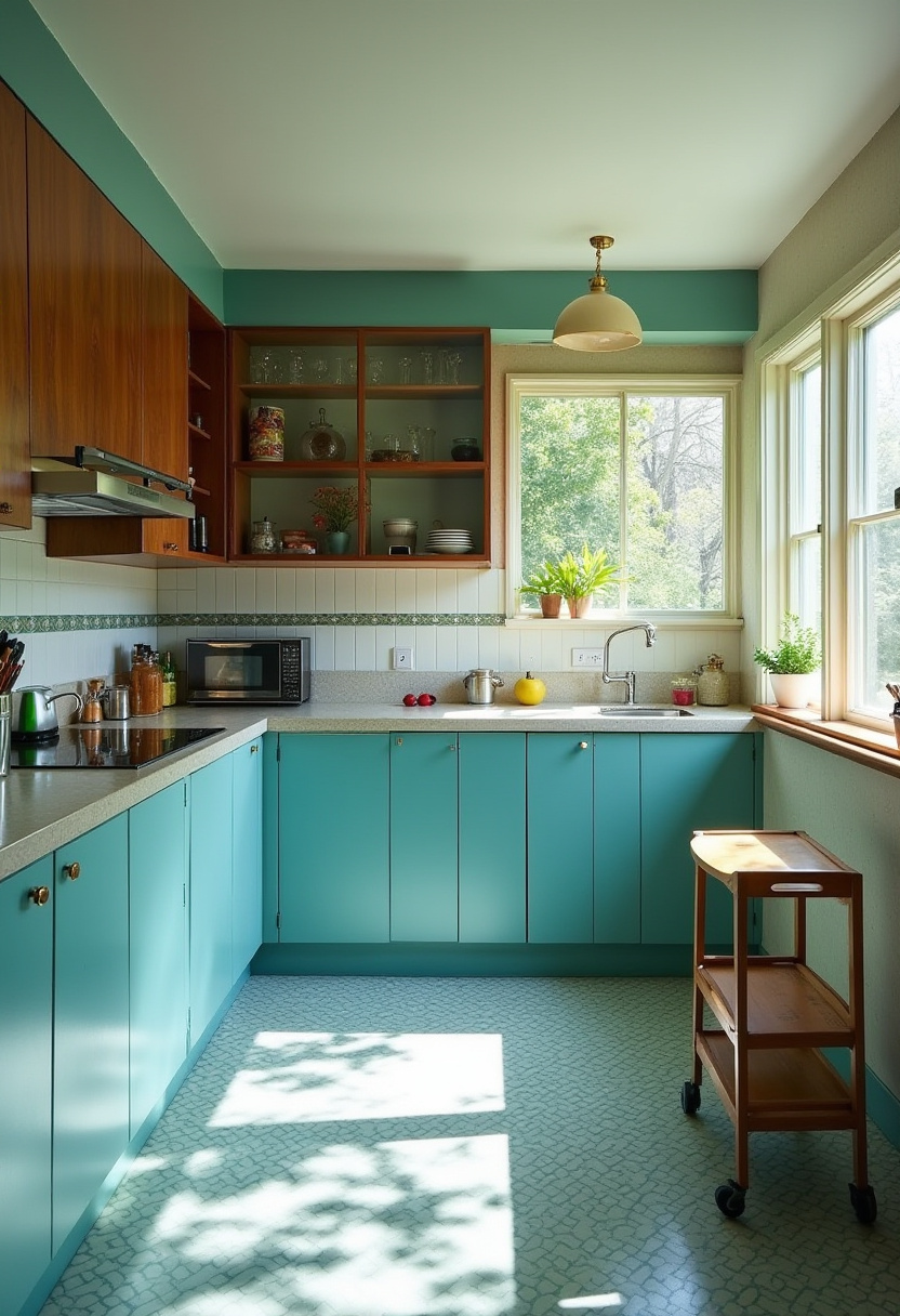 Teal blue kitchen 12