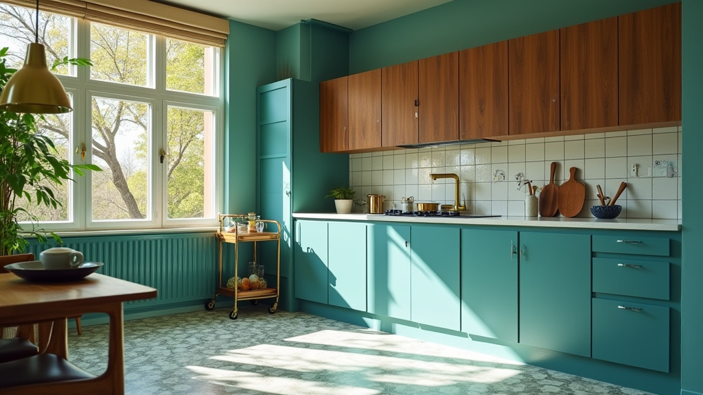 Teal blue kitchen 12