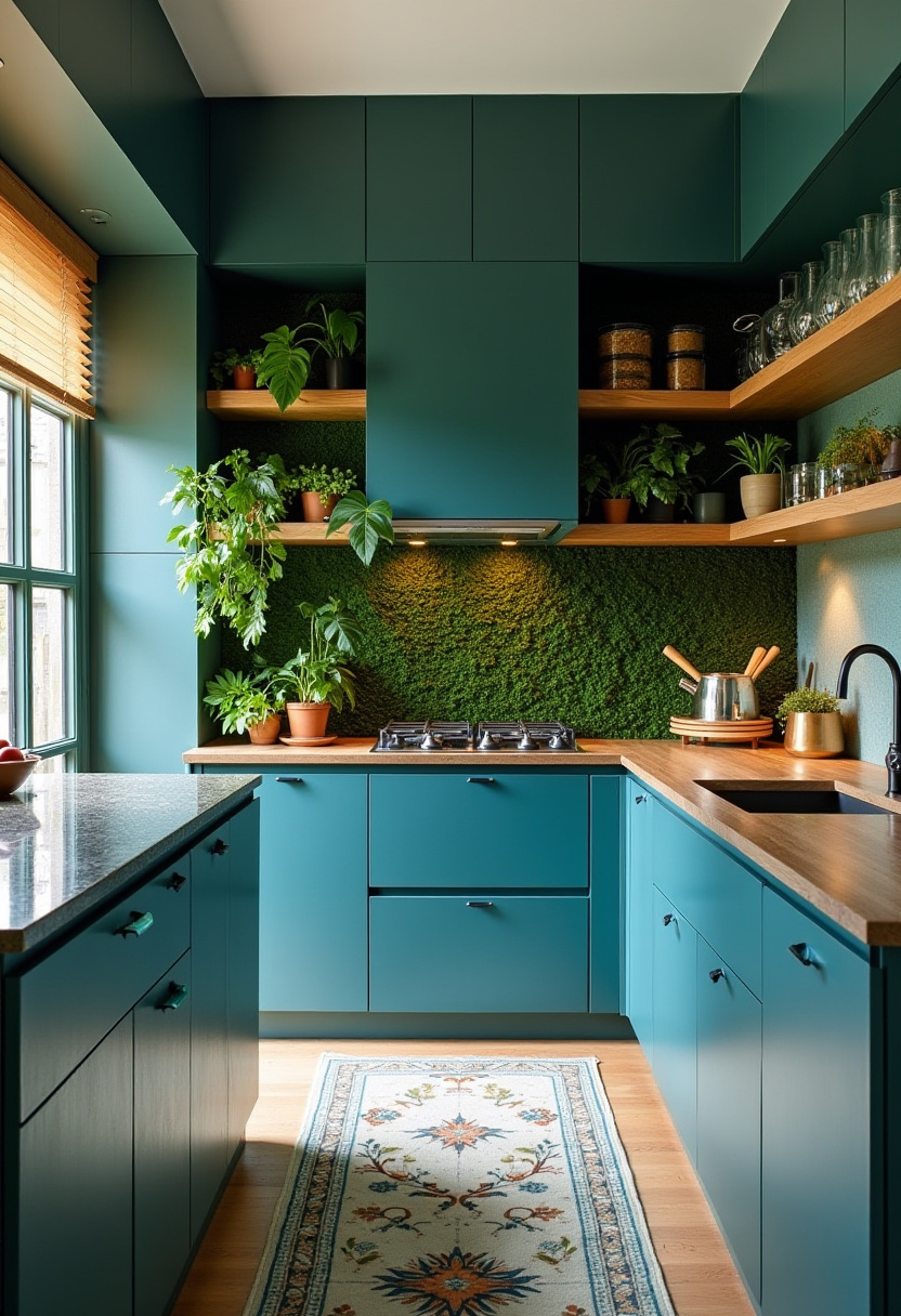 Teal blue kitchen 15