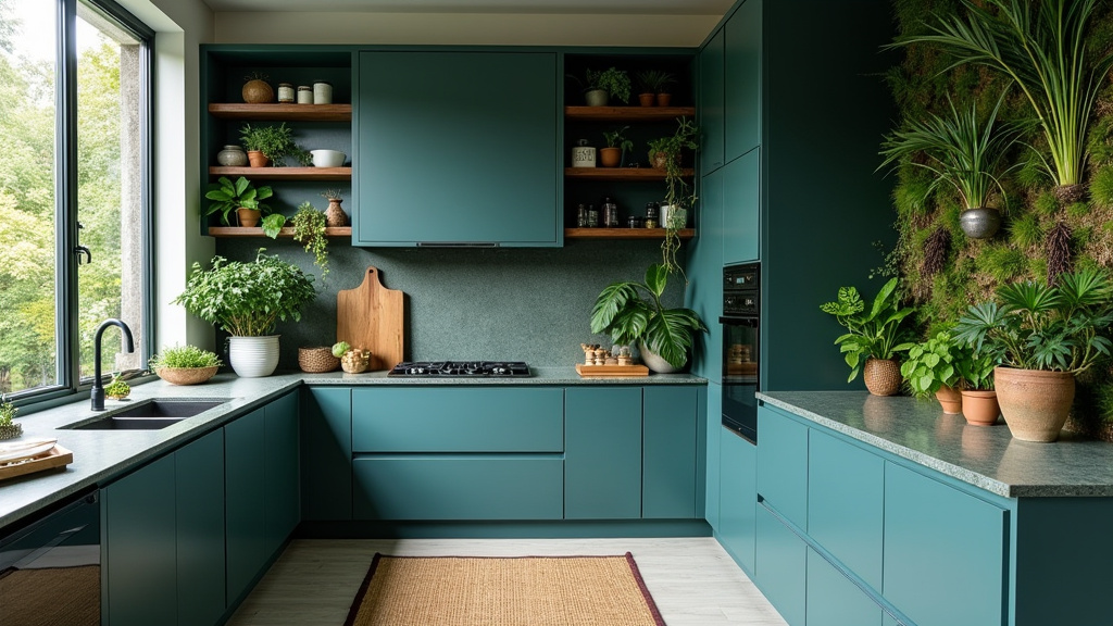 Teal blue kitchen 15
