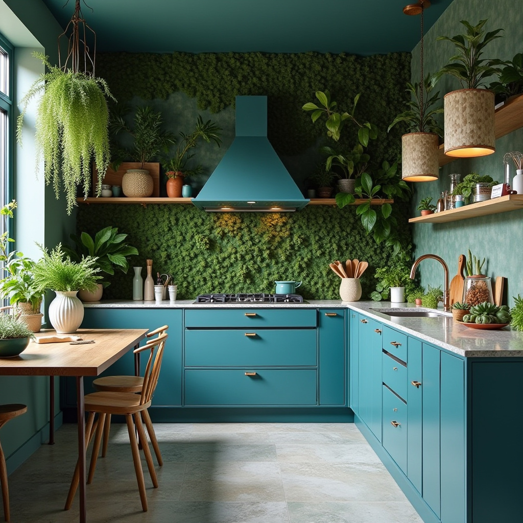 Teal blue kitchen 15