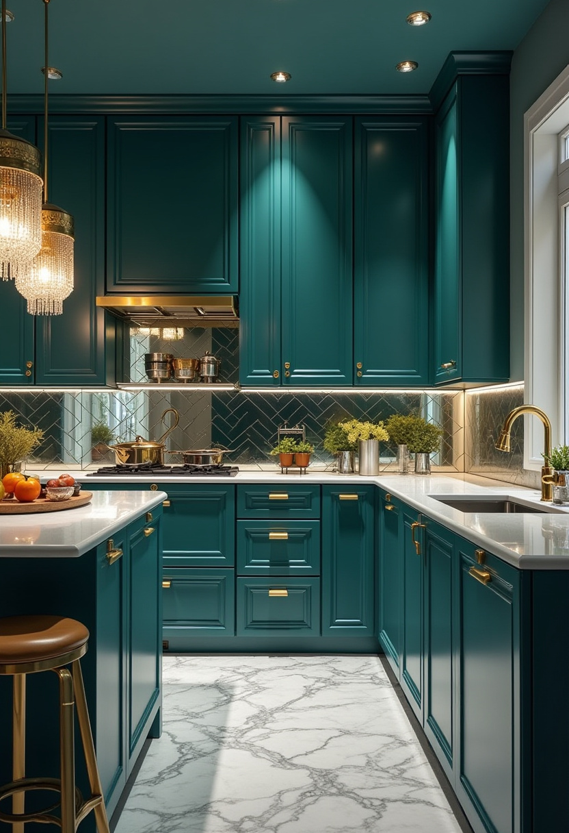 Teal blue kitchen 18