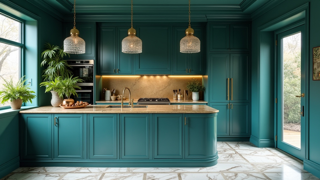 Teal blue kitchen 18