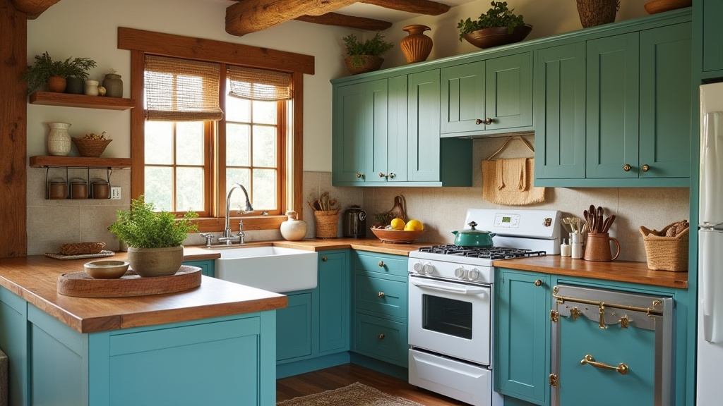Teal blue kitchen 19