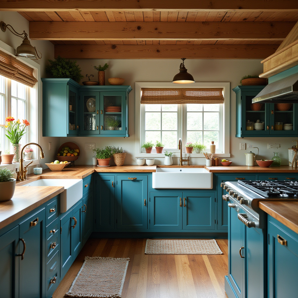 Teal blue kitchen 19