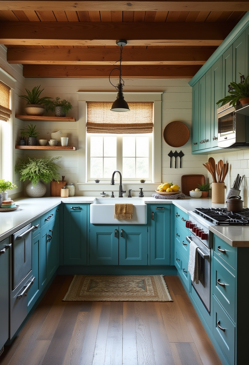 Teal blue kitchen 20
