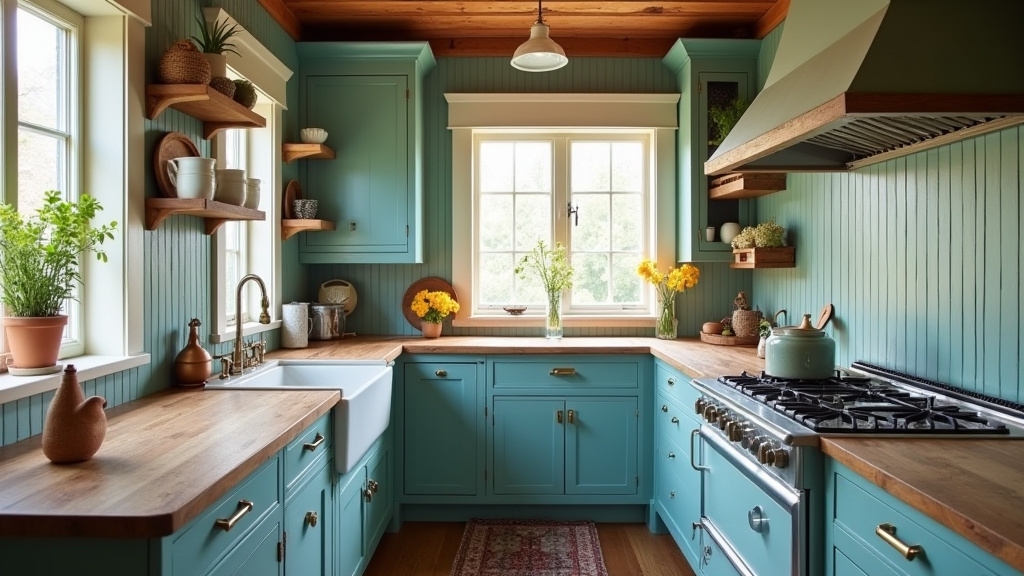 Teal blue kitchen 20