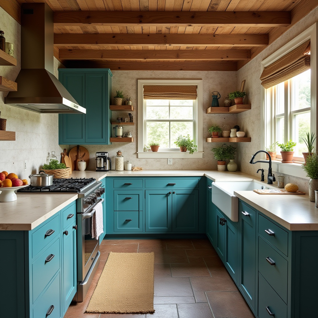 Teal blue kitchen 20