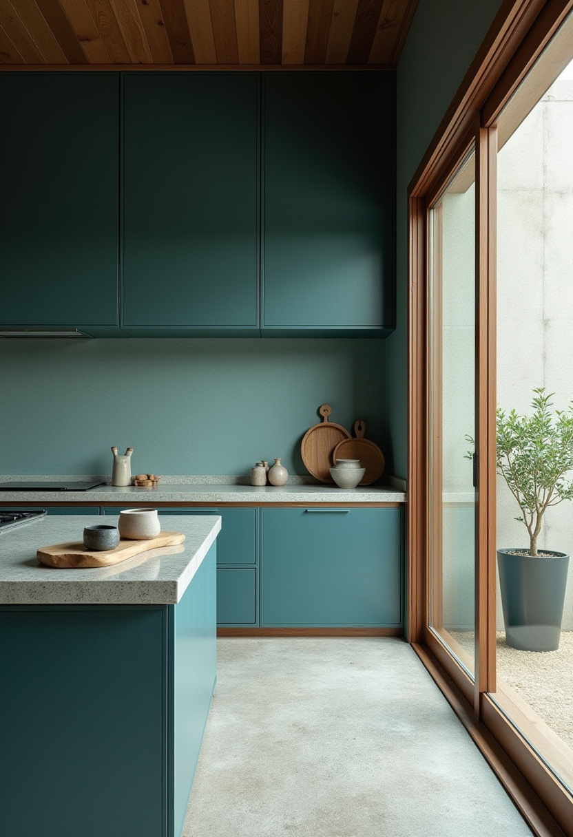 Teal blue kitchen 21