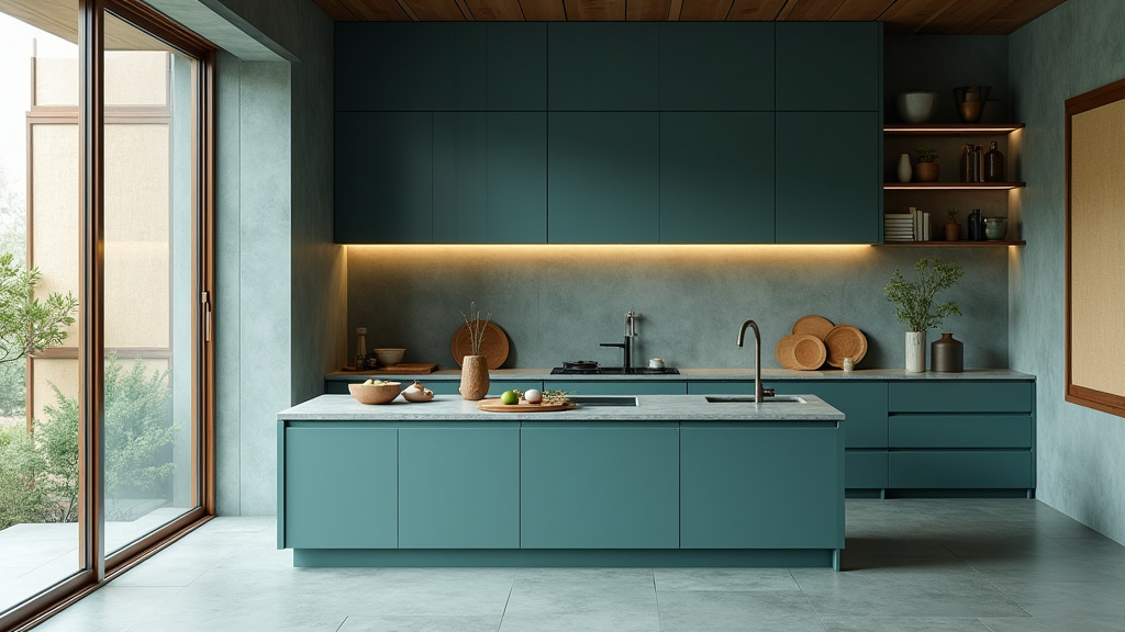 Teal blue kitchen 21