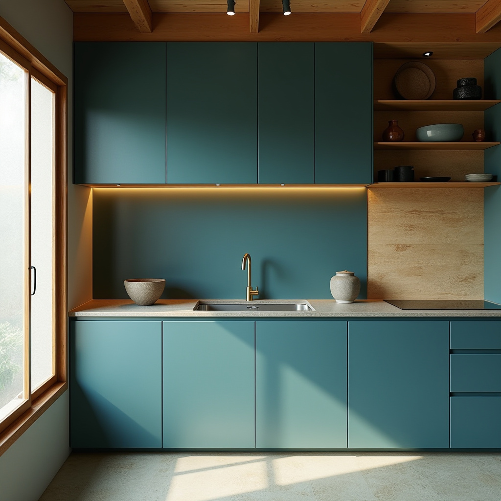 Teal blue kitchen 21