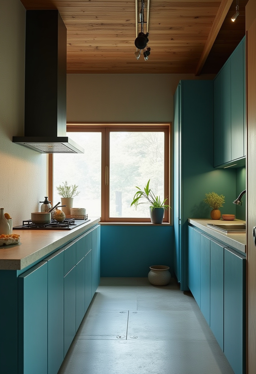 Teal blue kitchen 22