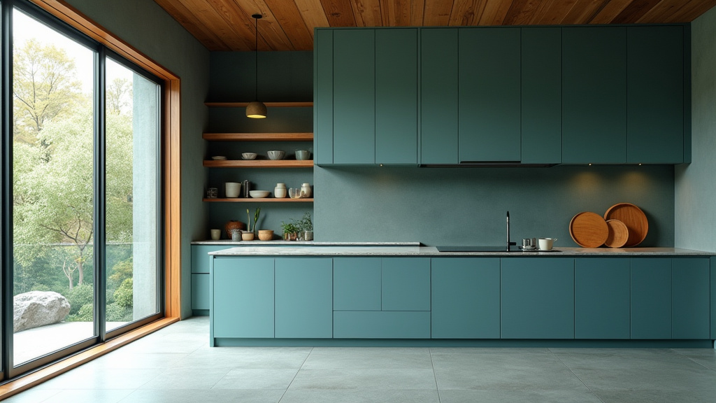 Teal blue kitchen 22
