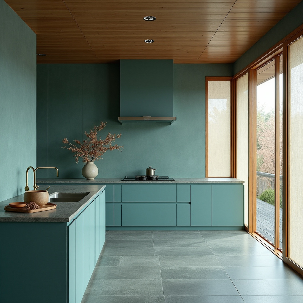 Teal blue kitchen 22