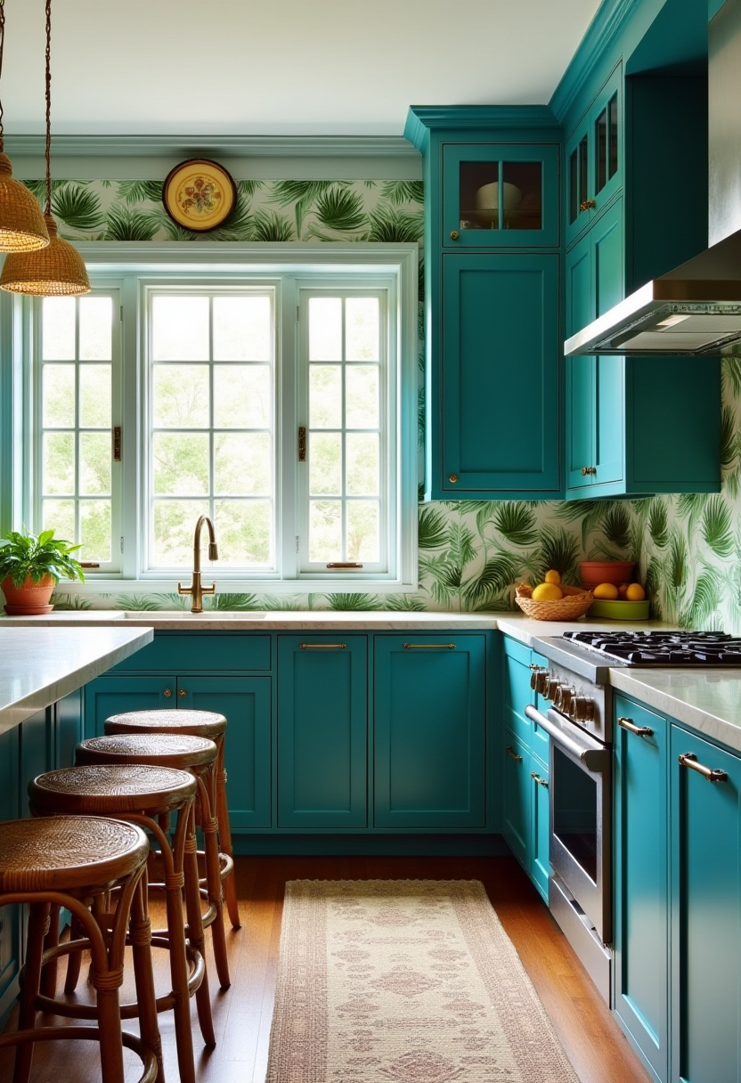 Teal blue kitchen 23