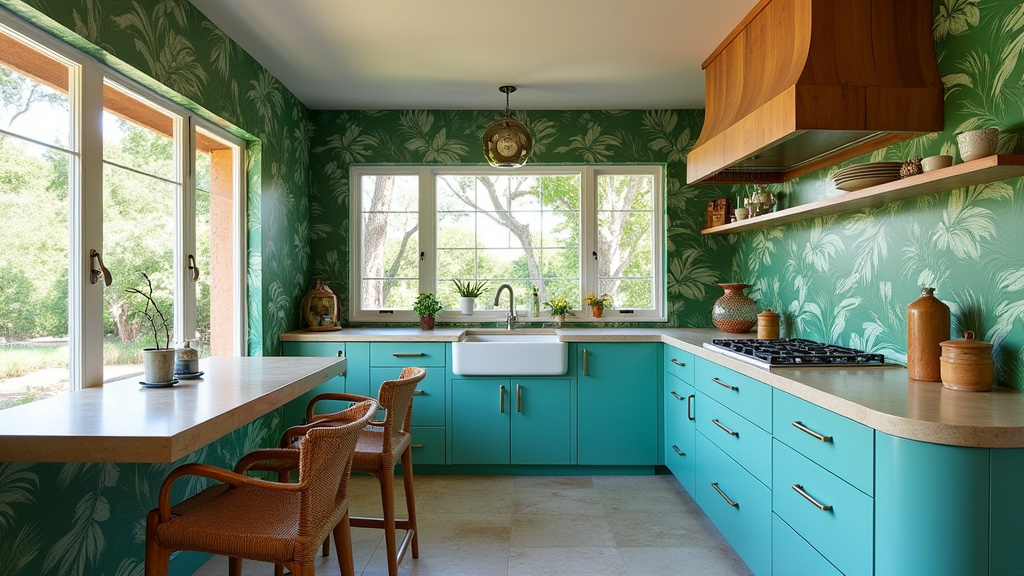 Teal blue kitchen 23