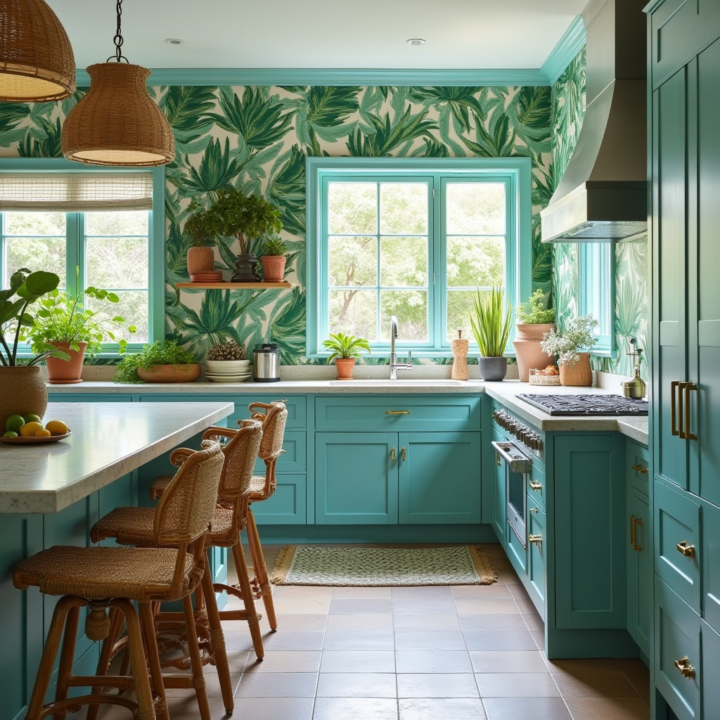 Teal blue kitchen 23