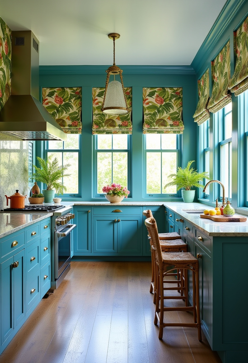 Teal blue kitchen 24
