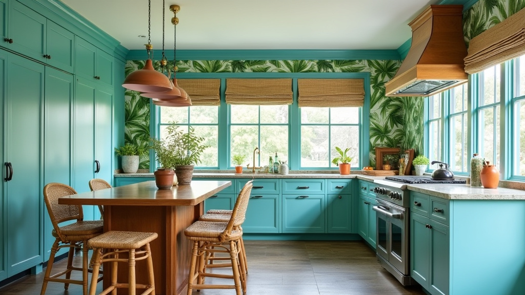 Teal blue kitchen 24