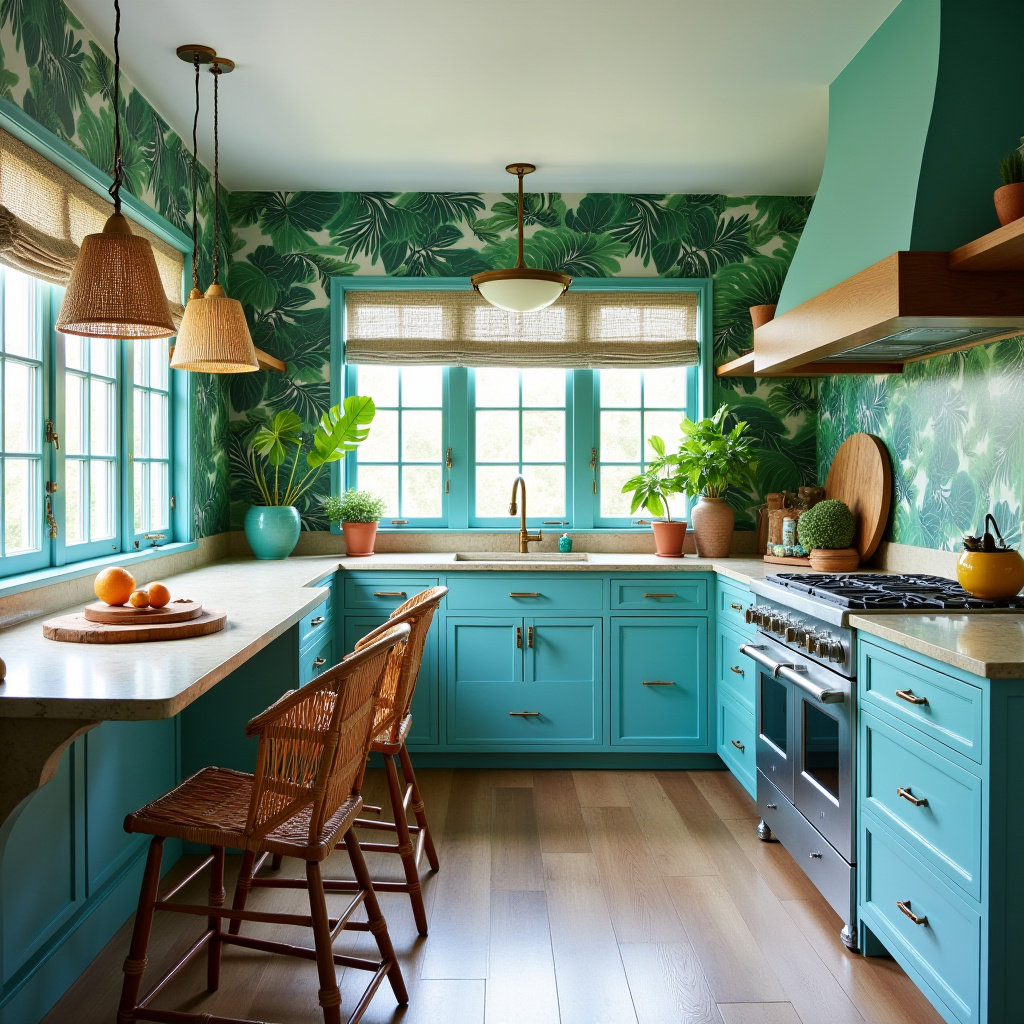 Teal blue kitchen 24