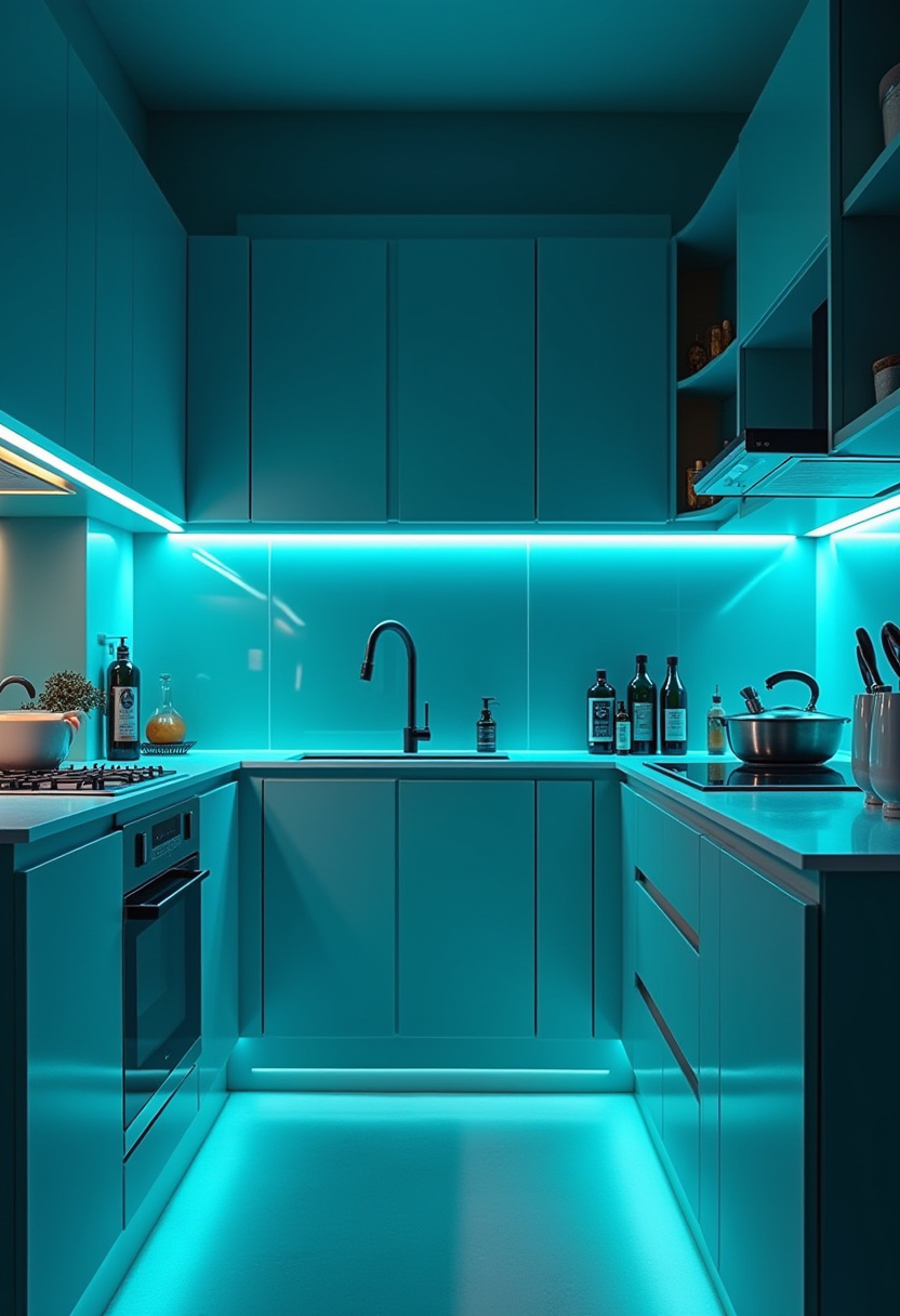 Teal blue kitchen 25