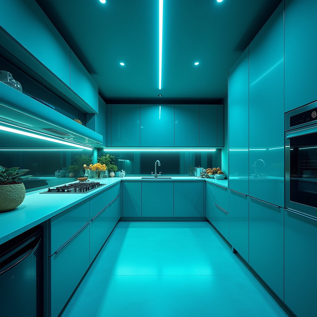 Teal blue kitchen 25