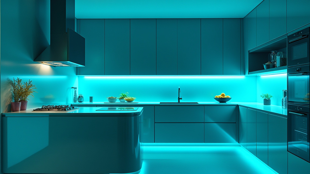 Teal blue kitchen 26