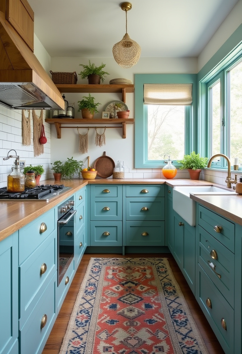 Teal blue kitchen 27