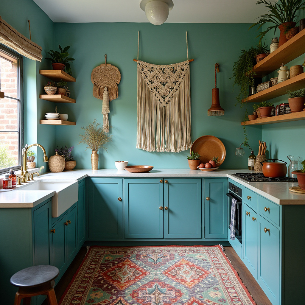 Teal blue kitchen 27