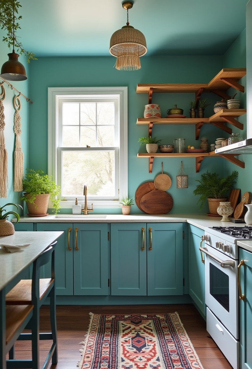 Teal blue kitchen 28