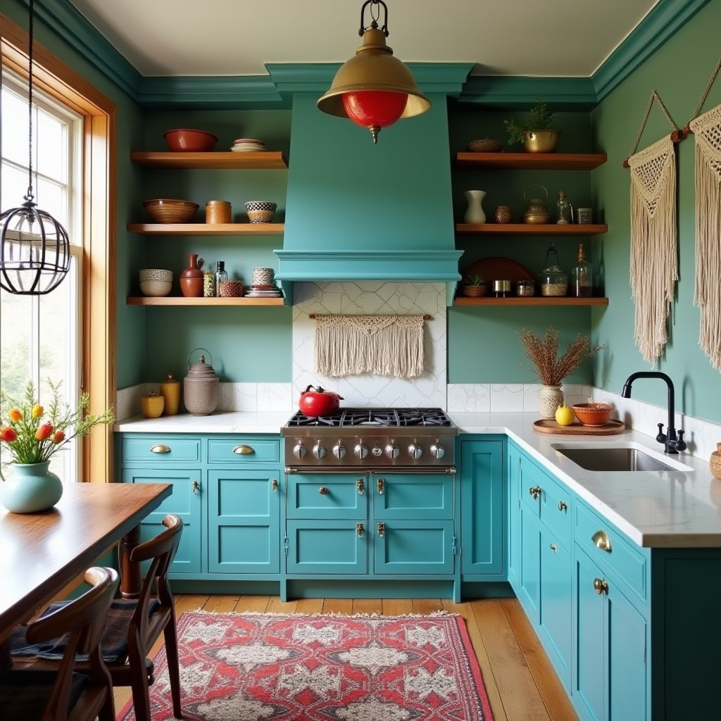Teal blue kitchen 28