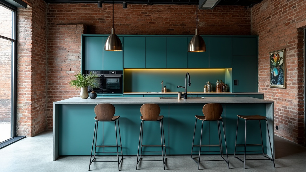 Teal blue kitchen 29