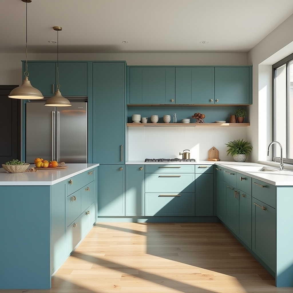 Teal blue kitchen 3