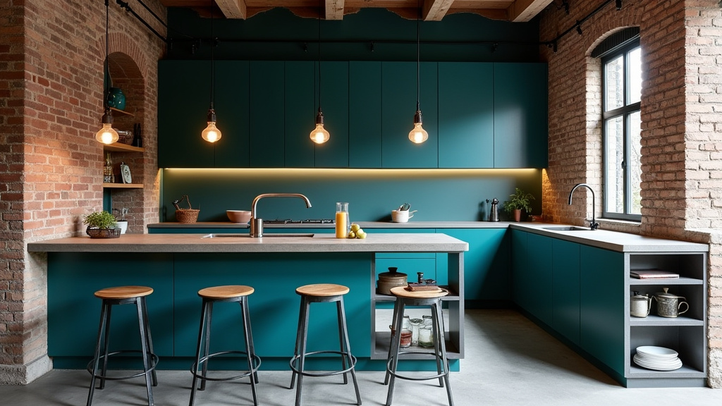 Teal blue kitchen 30