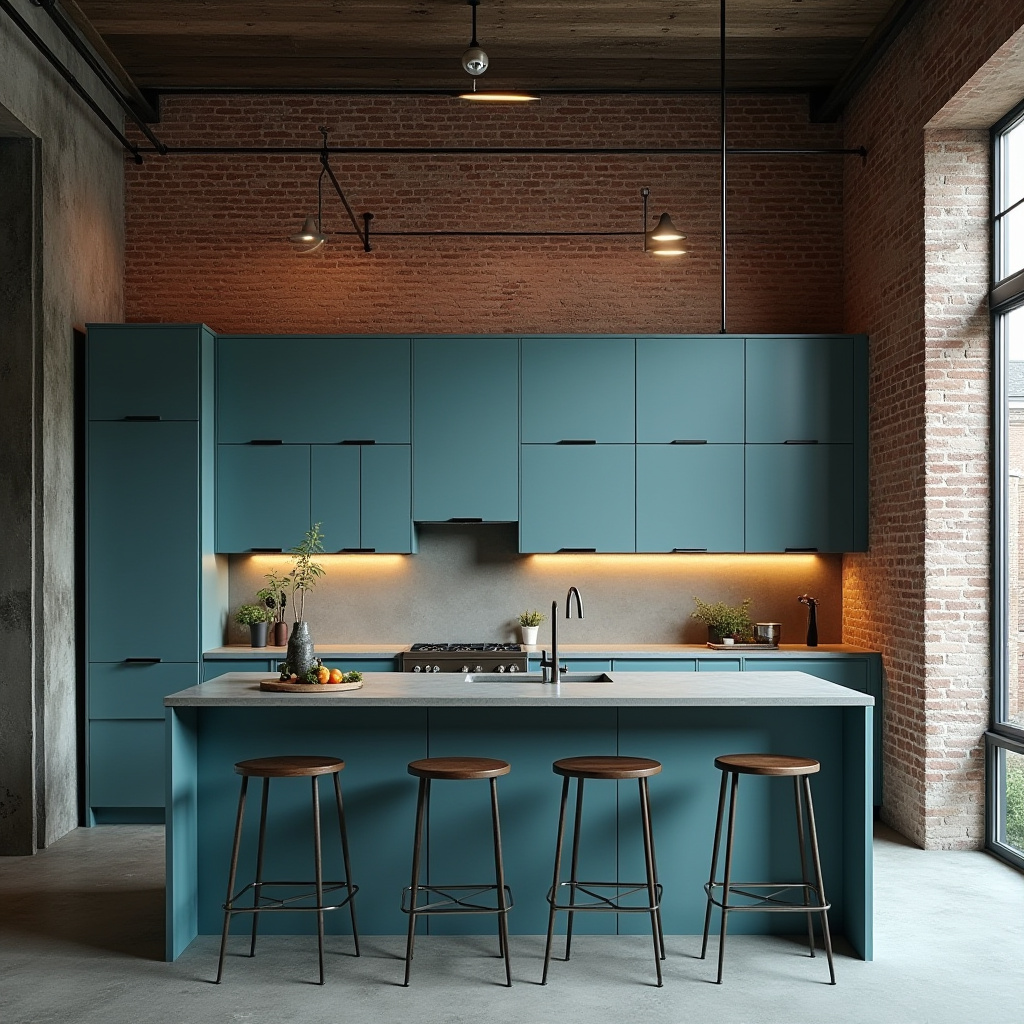Teal blue kitchen 30