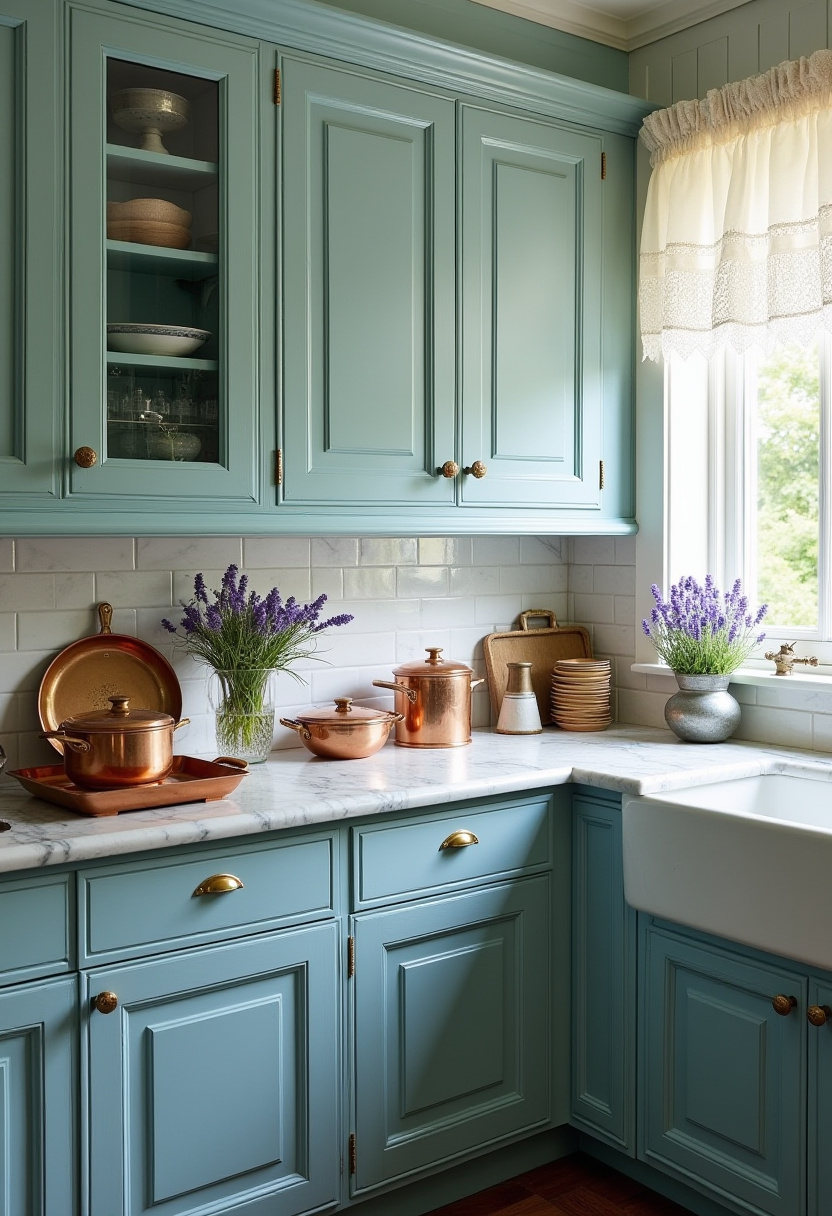 Teal blue kitchen 31