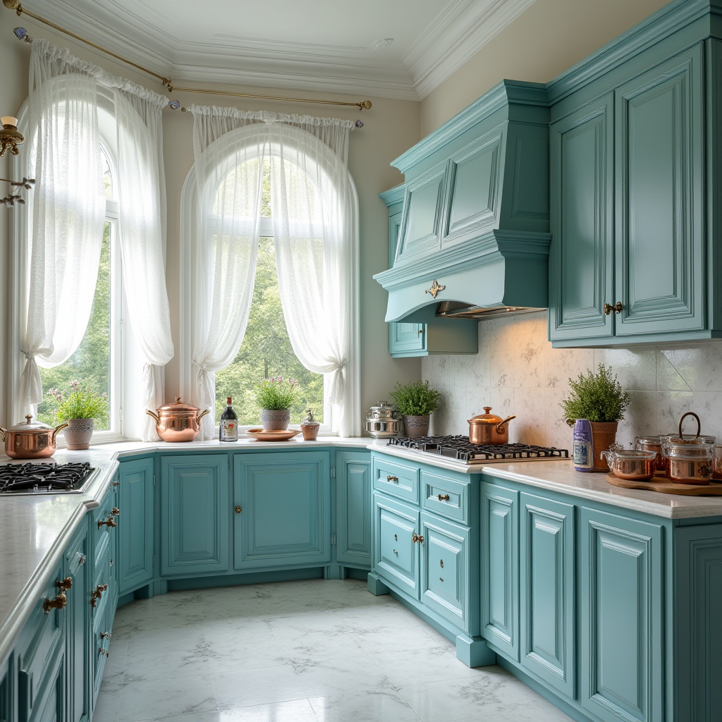 Teal blue kitchen 31