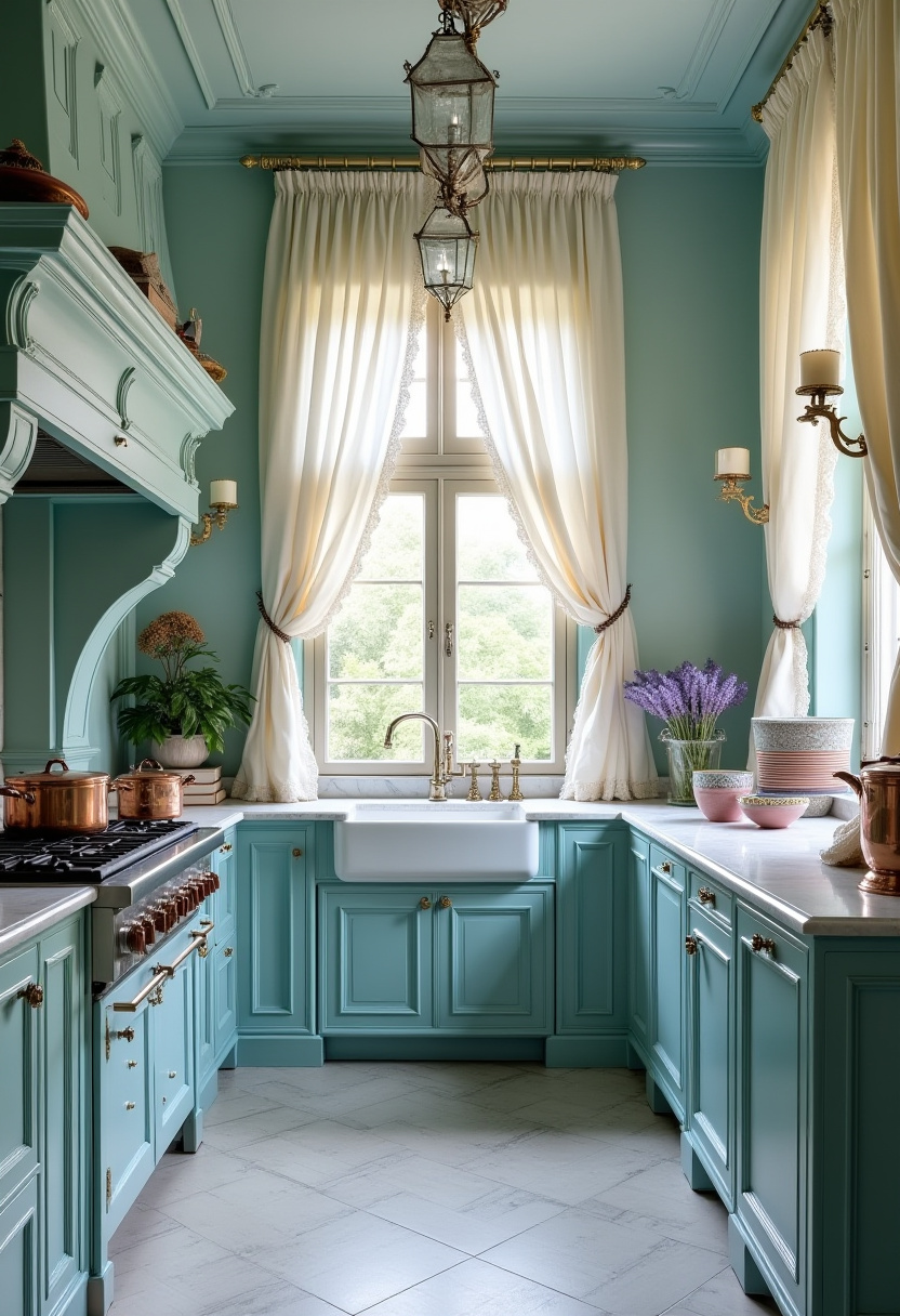 Teal blue kitchen 32