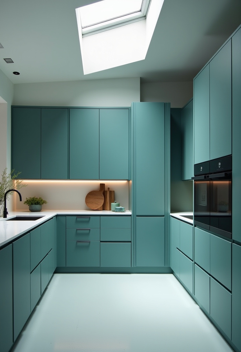 Teal blue kitchen 33