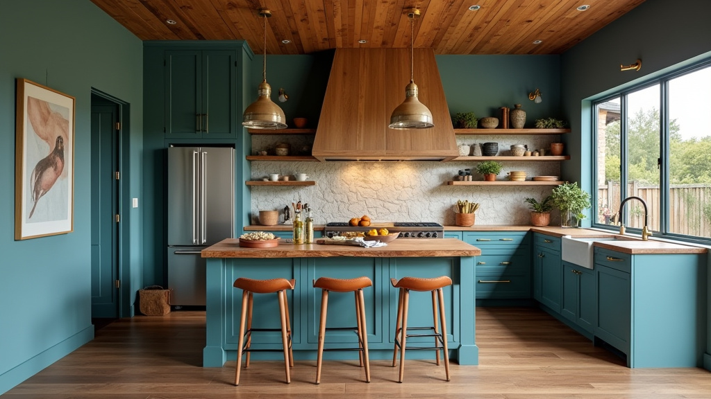 Teal blue kitchen 35