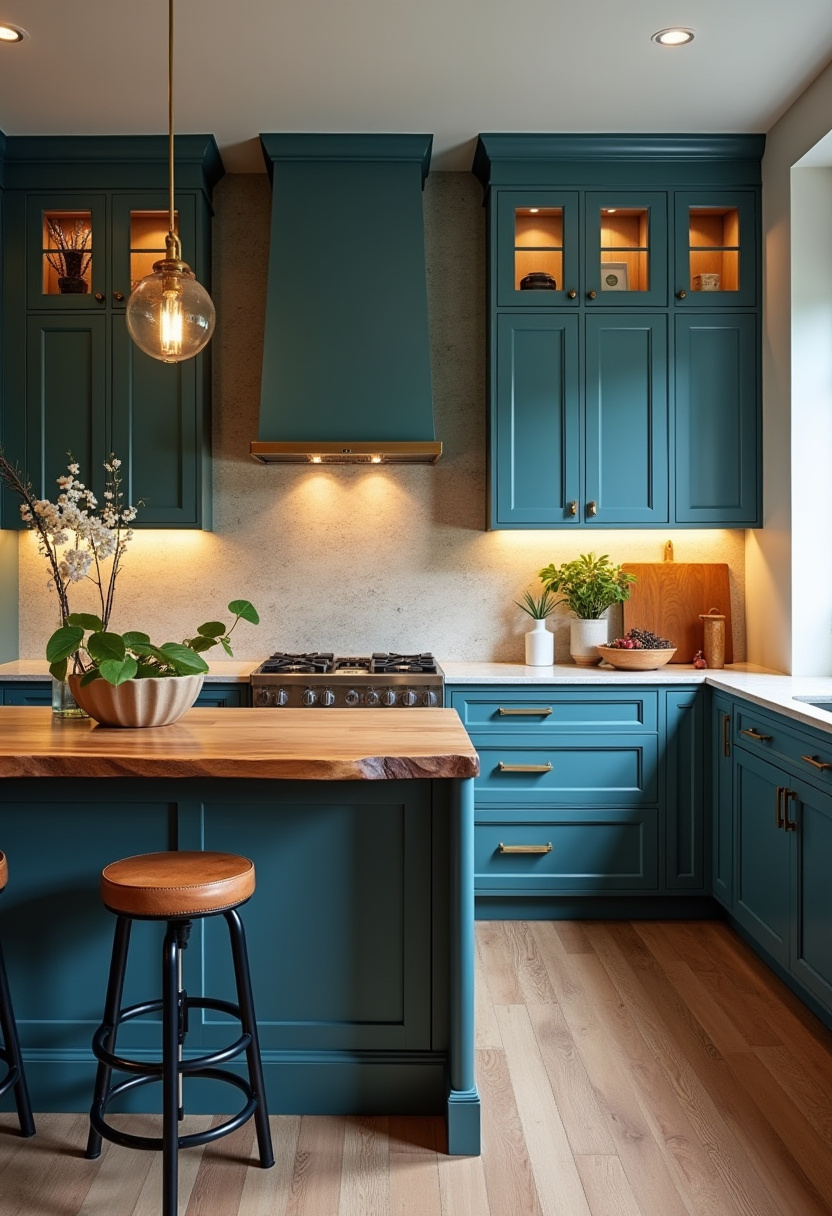 Teal blue kitchen 36