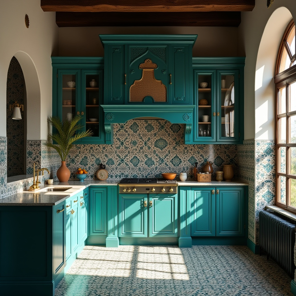 Teal blue kitchen 37