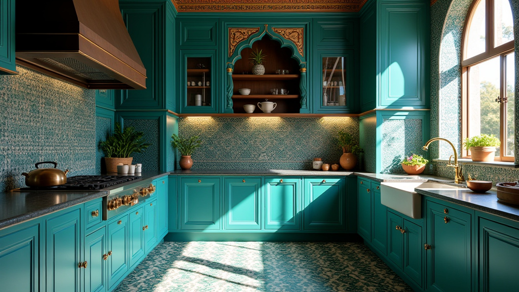 Teal blue kitchen 38