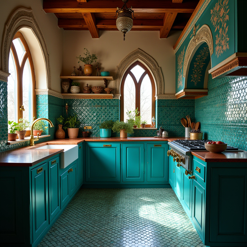 Teal blue kitchen 38