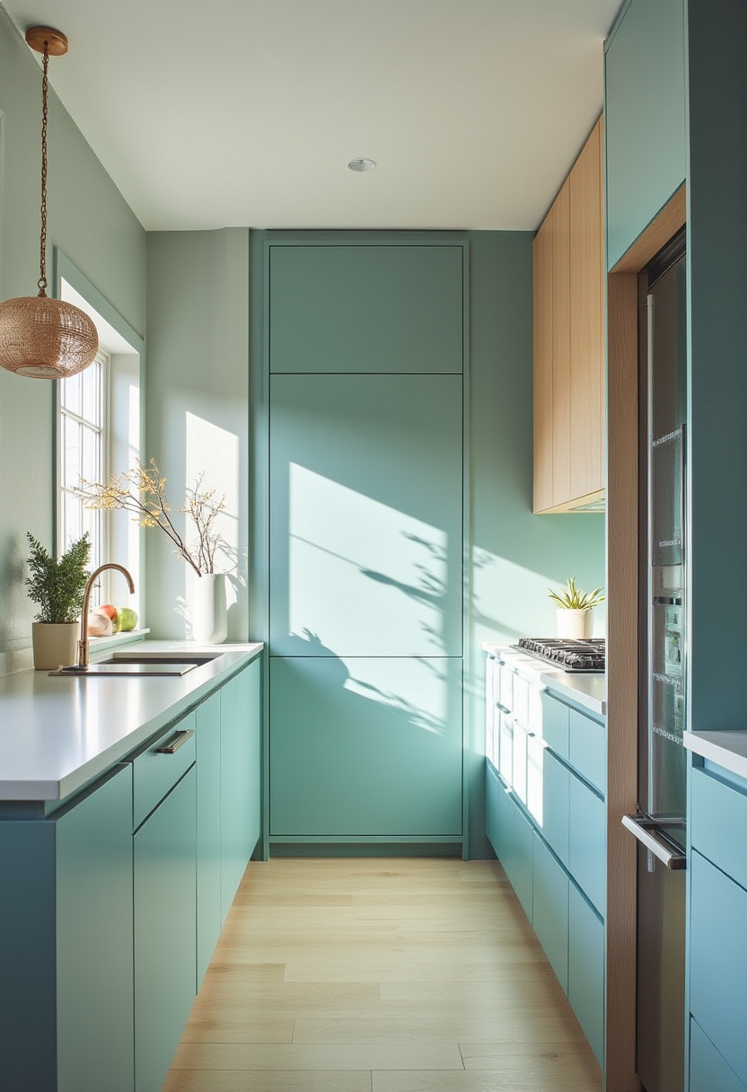 Teal blue kitchen 4